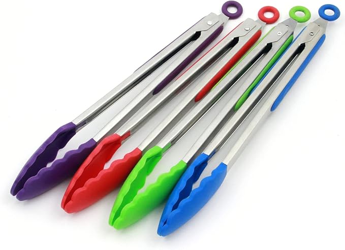 Chef Craft Premium Silicone Tongs, 12 inch, Red - Image 4
