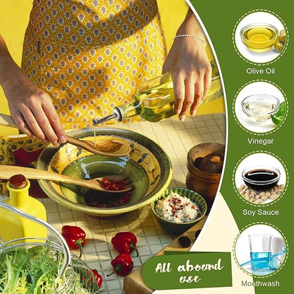 Showvigor Olive Oil Dispenser, 17oz/500ml Square Tall Glass Container With 2 Stainless Steel Pourers, 2 Labels, 1 Brush and 1 Funnel for Kitchen - Image 7