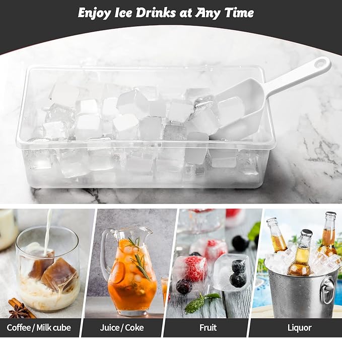 Silicone Ice Cube Tray with Leak-Proof Lid & Storage Bin for Freezer – BPA-Free 36-Piece Nugget Ice Molds, Spill-Resistant Cover & Ice Scoop Container Cover - Image 4