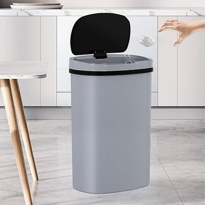13 Gallon Trash Can | 50L Sensor Automatic Kitchen Trash Can with Lid | Touchless Garbage Bin Odor-Control for Kitchen, Office, Bedroom, Living Room (1 Pack, Gray) - Image 9
