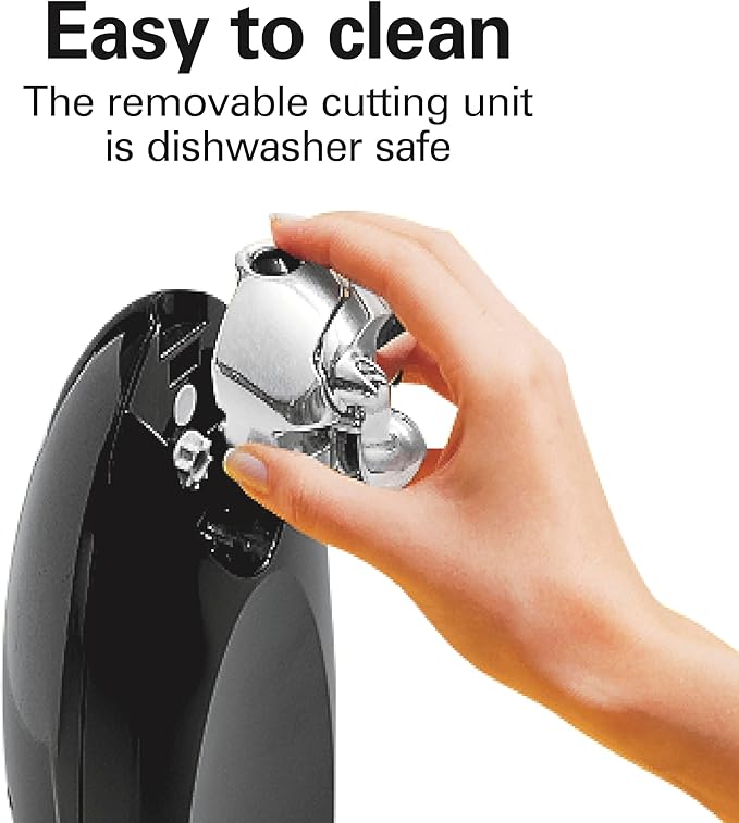 Hamilton Beach Electric Automatic Can Opener with Auto Shutoff, Knife Sharpener, Cord Storage, and SureCut Patented Technology, Extra Tall, Black - Image 3