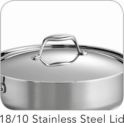 Tramontina Signature Tri-Ply Clad Stainless Steel 6-Quart Saute Pan with Lid, Induction-Ready Cooking Pan, Dishwasher-Safe, NSF-Certified, Made in Brazil - Image 4