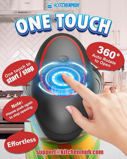 One Touch Electric Can Opener Fits Almost All Can Sizes for Seniors with Arthritis, Hand Held Battery Operated Can Opener with Smooth Edge, Food Safe Kitchen Gadgets Automatic Can Opener for Kitchen - Image 3