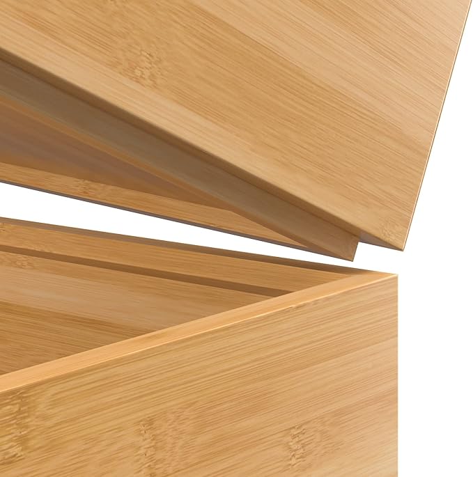 VeyFey Silverware Tray for Drawer, Stackable Kitchen Bamboo Drawer Organizer 9" x 6" x 2" Set of 2 - Image 5