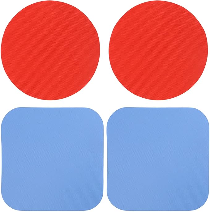 4pcs Jar Opener Gripper Pads, Rubber Can Opener Bottle Lid Cap Gripper Pads for Weak Hands Seniors Elderly Multi-Function Kitchen Coasters Gadgets (Red, Blue) by Unknown