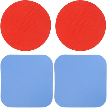 4pcs Jar Opener Gripper Pads, Rubber Can Opener Bottle Lid Cap Gripper Pads for Weak Hands Seniors Elderly Multi-Function Kitchen Coasters Gadgets (Red, Blue) by Unknown