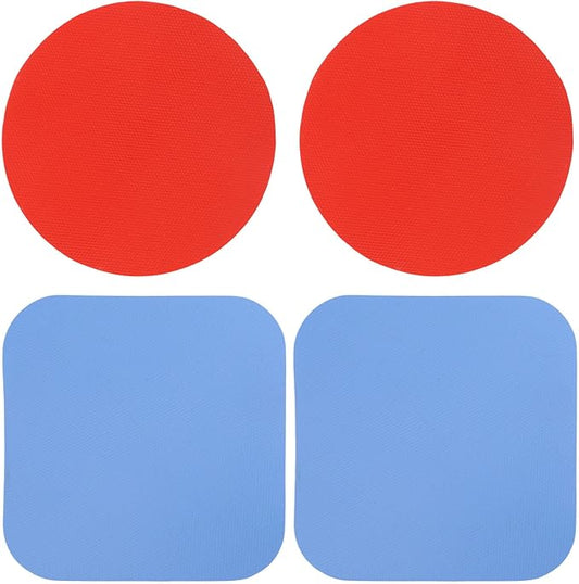 4pcs Jar Opener Gripper Pads, Rubber Can Opener Bottle Lid Cap Gripper Pads for Weak Hands Seniors Elderly Multi-Function Kitchen Coasters Gadgets (Red, Blue) by Unknown
