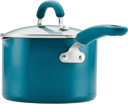 Rachael Ray 12020 Create Delicious Nonstick Sauce Pan / Saucepan with Straining and Lid, 3 Quart - Teal Shimmer - Image 4