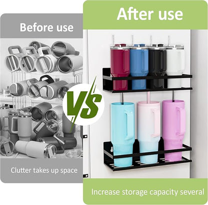 SMRCAD 4 Pack Magnetic Water Bottle Holder for Refrigerator,Stanley Cups Storage Holder Tumbler Organizer Fits 20/30/40 oz for Any Metal Surface No Drilling Needed - Image 3