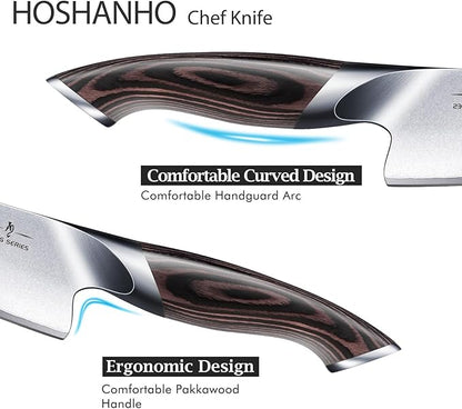 HOSHANHO 6 inch Kitchen Knife in Japanese High Carbon Steel, Professional High-Class Chef's Knife, Non-slip Ultra Sharp Cooking Knives with Ergonomic Handle - Image 4