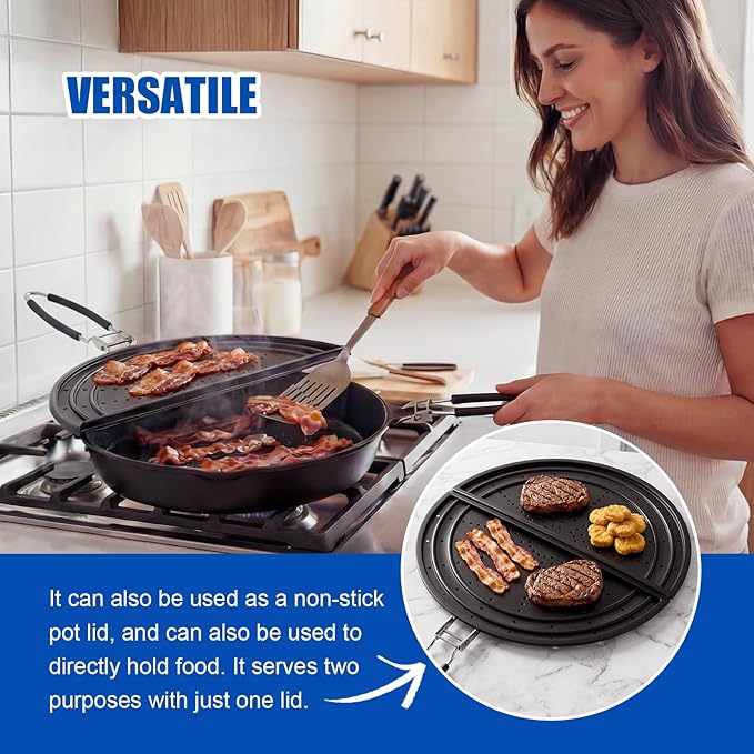 Snowyee Foldable Splatter Screen for Frying Pan, Silicone Grease Splatter Guard Include 3 Different Size 13/11.42/9.84 inch or 33/29 / 25 cm for Kitchen Cooking Pan Cover (1 Piece/Black) - Image 7