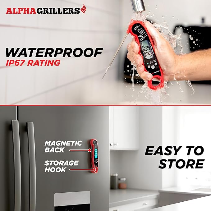 Alpha Grillers Meat Thermometer Digital – Instant Read Food Thermometer for Cooking & Grilling – Professional Kitchen Gifts for Men, Dad & Mom - Image 5