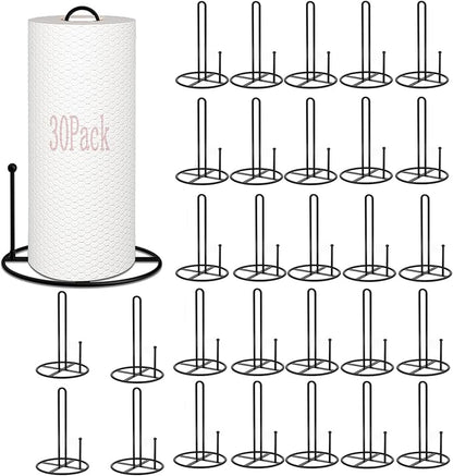 Paper Towel Holder,30Pack Bulk Black Paper Towel Holder Stand Countertop for Kitchen by QualityEfficiency