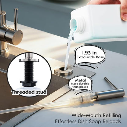 Soap Dispenser for Kitchen Sink Brushed Nickel GAPPO Stainless Steel Countertop Pump Hand Lotion Built in Bottlend Lotion Built in Bottle - Image 4