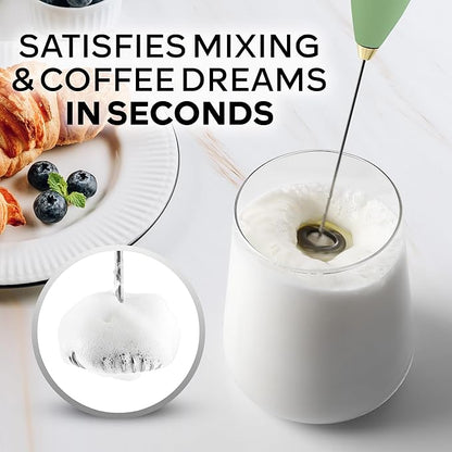 Zulay Kitchen Powerful Milk Frother Wand With 4 AA Duracell Batteries - Ultra Fast Handheld Drink Mixer - Electric Whisk Foam Maker for Coffee, Lattes, Cappuccino, Matcha & Creamer - Forest Gold - Image 2