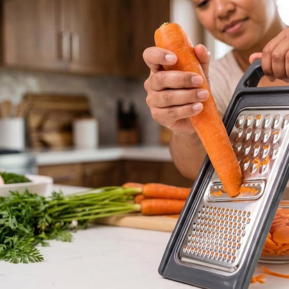 Cheese Grater with Handle, Stainless Steel, Cheese Shredder, Fruit and Vegetable Zester, Multifunction Kitchen Tool, Hampton Distribution - Image 5
