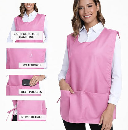 Xeoxarel Unisex Cobbler Apron with 3 Pockets, Smock Vest Apron, Suitable for Cooking，Kitchen，Garden，Hairstylist，Cleaning，Art