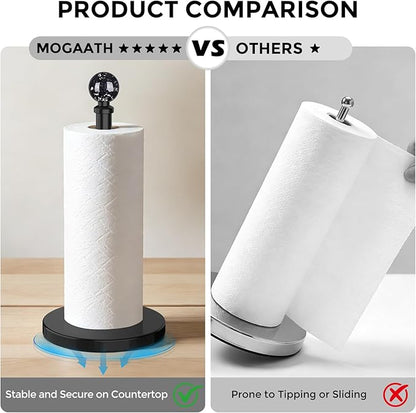 Black Paper Towel Holder Countertop, Unique Black Ball Decor,Brass Paper Towel Holder for Kitchen - Sturdy, Durable, and Elegant Home Decor for Kitchen