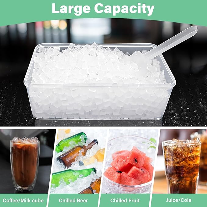 Mini Ice Cube Tray for Freezer: FDDBI Small Ice Trays for Freezer with Bin - 117×4PCS Easy Release Nugget Ice Tray - Crushed Ice Tray with Container - Image 5