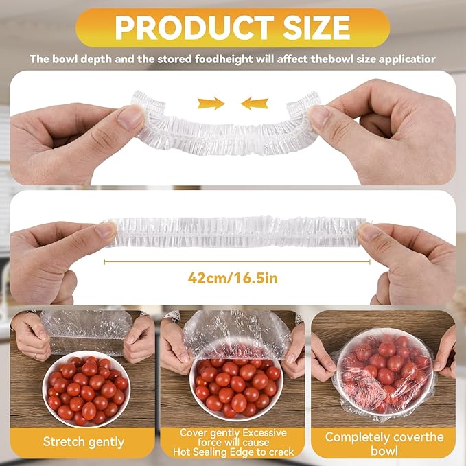 200pcs Bowl Covers Bread Proofing Reusable Large Shower Caps for Sourdough Bread Baking Rising Elastic Plastic Wrap for food Keep Food Fresh Outdoor Keeping Bags - Image 6