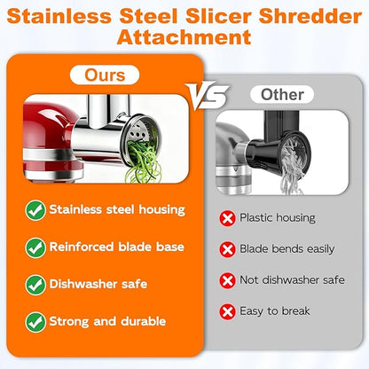 Stainless Steel Slicer Shredder Attachments for Stand Mixers, Vegetable Shredder, Cheese Grater, Salad Maker, Food Slicers Chopper Grinding Powder Accessories