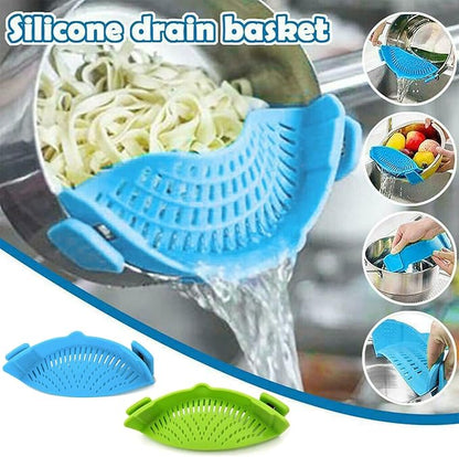 Clip-on Kitchen Food Strainer for Spaghetti, Pasta, Meat, Fruits, Vegetables. Silicone Kitchen Food Strainer for Pots & Bowls - Image 3