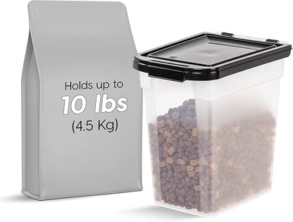 IRIS USA Airtight Dog Food Storage Container, WeatherPro, Up to 10 lbs, for Dog Cat Bird and Other Pet Food Storage Bin, Keep Fresh, Translucent Body, Made in USA, Clear/Black - Image 2