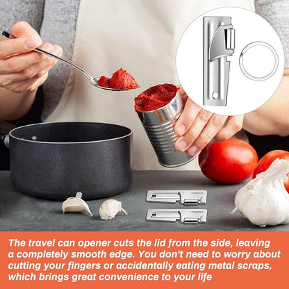 12 Pieces Military Style Can Openers with Key Rings, Anglecai Military Camping Can Openers Stainless Steel Army Survival Cans Opener Portable Cans Opener for Traveling (Style 5 (P51))