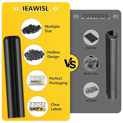 274Pcs Roll Pins Assortment, 65Mn Steel Black Roll Pins - 1/4, 5/16, 11/80, 5/32, 1/5, 1/16, 2/25, 1/10, 1/8 for Home Automotive Repair