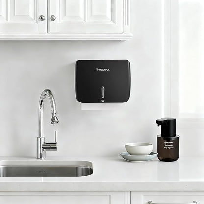 Paper Towel Dispenser Wall Mount - No-Drill Adhesive Multifold Paper Towel Dispenser for RV Bathrooms, Guest Suites & Compact Kitchens, Locking Commercial Design - Image 2