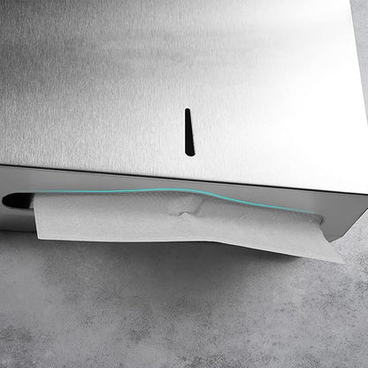 Comercial Paper Towel Dispenser Wall Mount, Stainless Steel Hand Towel Dispenser with Lock, Trifold/C Fold Paper Towel Holder for Bathroom Kitchen Office Public Places, Large Capacity Tissue Holder