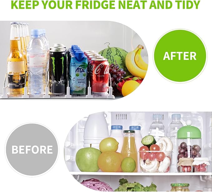 Drink Organizer for Fridge, Soda Can Dispenser for Refrigerator, Automatic Drink Dispenser for Fridge Holds up to 25 Cans, 5 Row - Image 3
