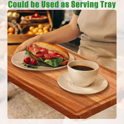 Eaasty 12 Set Extra Large Plain Cutting Board Bulk Heavy Duty Wood Cutting Boards Set with Juice Groove for Kitchen Wedding Housewarming Crafts Gifts, Pre Oiled (9.5" x 13.5",Walnut)