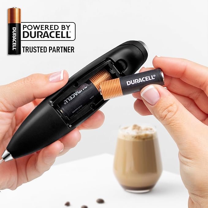 Zulay Kitchen Whisk Milk Frother with 4 Duracell Batteries - Powerful Handheld Foam Maker for Coffee, Lattes, Matcha, Hot Chocolate & Cappuccinos - Whip Creamy Froth in Seconds - Image 7