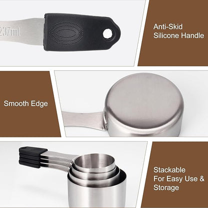 Magnetic Measuring cups and spoons Set, 5 Stainless Steel Magnetic Measuring Cup and 8 Double Sided Measuring Spoons with 1 Leveler，Kitchen Gadgets for Cooking & Baking - Image 6