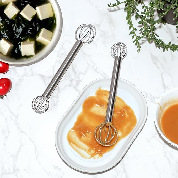 Stainless Steel Measuring Whisk, Double-Ended Whisk with 15ml & 30ml for Precise Mixing, Miso, Sauces & Batter, 2 Pack - Image 5