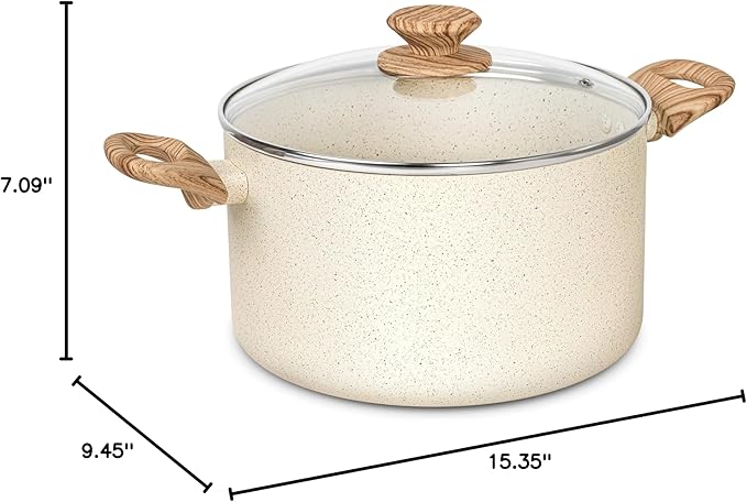 MICHELANGELO 6 Quart Stock Pot with Lid - Non Stick Cooking Pot for All Stovetops, Easy to Clean Soup Pot with Cool-Touch Handles, PFOA & PFOS Free - Image 8