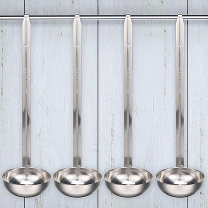 Cunhill 5 Pcs Soup Ladles Stainless Steel Serving Ladles with Long Handle for Serving, Cooking, Stirring, Portioning Kitchen Restaurant Accessories(5 oz) - Image 5