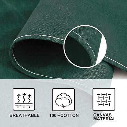 OUNLEN Chef Apron for Men Women Canvas Aprons with 3 Pockets Cross Back Resistant Work Apron for Cooking - Image 4