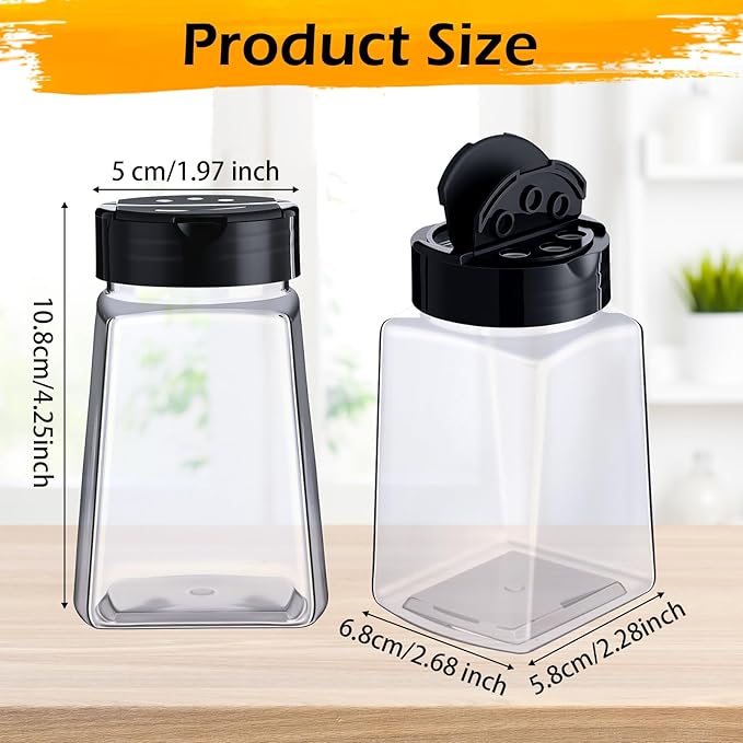 Mimorou 30 Pack Plastic Spice Jars with Shaker Lids Clear Seasoning Containers Spice Bottles for Kitchen Storing Spice Herbs Seasoning Powders(Cuboid,9.3 oz) - Image 2