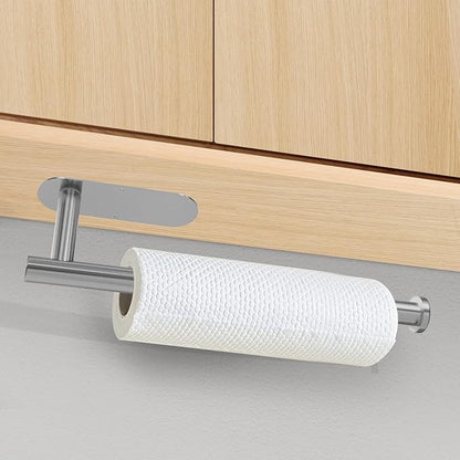 DEKAVA Paper Towel Holder Under Cabinet for Kitchen, Adhesive Paper Towel Holder Wall Mount, SUS304 Stainless Steel 13 inch(2,Silver - Image 3