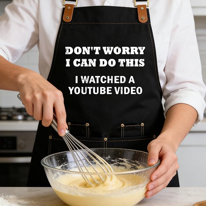 Baking Apron for Men Women,Funny Apron Baking Gifts with 2 Pockets for Men Women BBQ Grilling,Adjustable Cooking Kitchen Work Waterproof Bib Apron Thanksgiving Christmas - Image 6