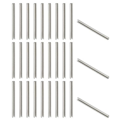 PATIKIL Slotted Spring Pin, 50 Pcs 1/8" x 1-9/16" (3.2mm x 40mm) 304 Stainless Steel Split Roll Pins Spring Dowel for Home Improvement Automotive Machine Repair, Silver