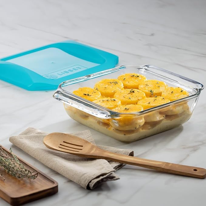 Libbey Baker’s Premium 2 Piece Glass Baking Dish Set, Stackable Casserole Dish with Lid Set, Baking Glassware for Casseroles, Lasagna, Brownies - Image 7