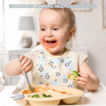 Silicone Baby Feeding Spoons, First Stage Baby Infant Spoons, Soft-Tip Easy on Gums I Training Spoon Self Feeding, Dishwasher & Boil-proof, 6 Pack - Image 6