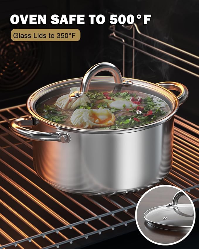 Cook N Home 8 Quart Stainless Steel Stockpot with Lid - Image 7