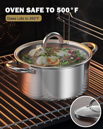 Cook N Home 8 Quart Stainless Steel Stockpot with Lid - Image 7