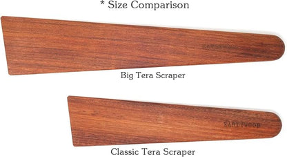 Earlywood 13 inch Handmade Wood Cooking Utensil for Kitchen, Multi-Purpose Scraper and Egg Turner, Cast Iron Scraper and Saute Spatula - Made in USA - Jatoba