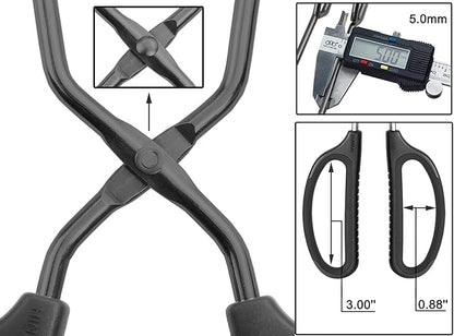 HINMAY 10" Stainless Steel Scissor Tongs with Comfort-Grip Handle (Black) - Image 3