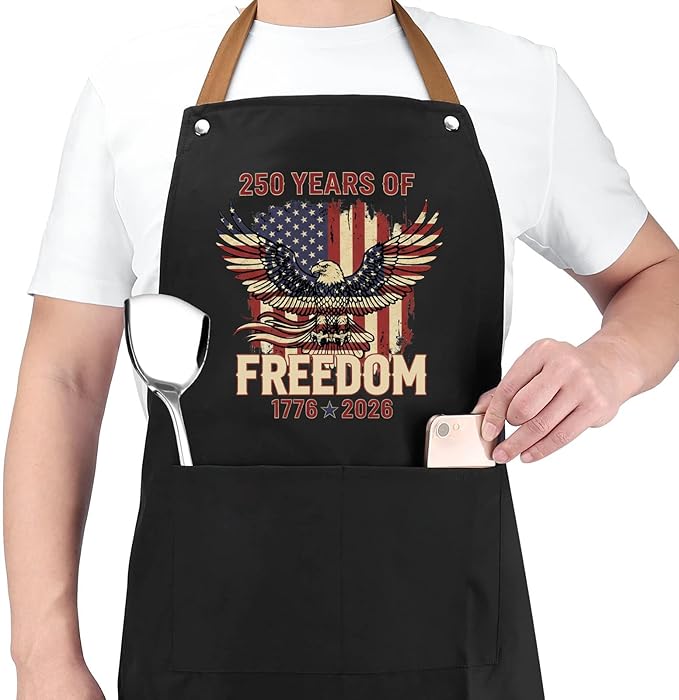 Us 250 Years Of Freedoms Apron With Pocket For Mens